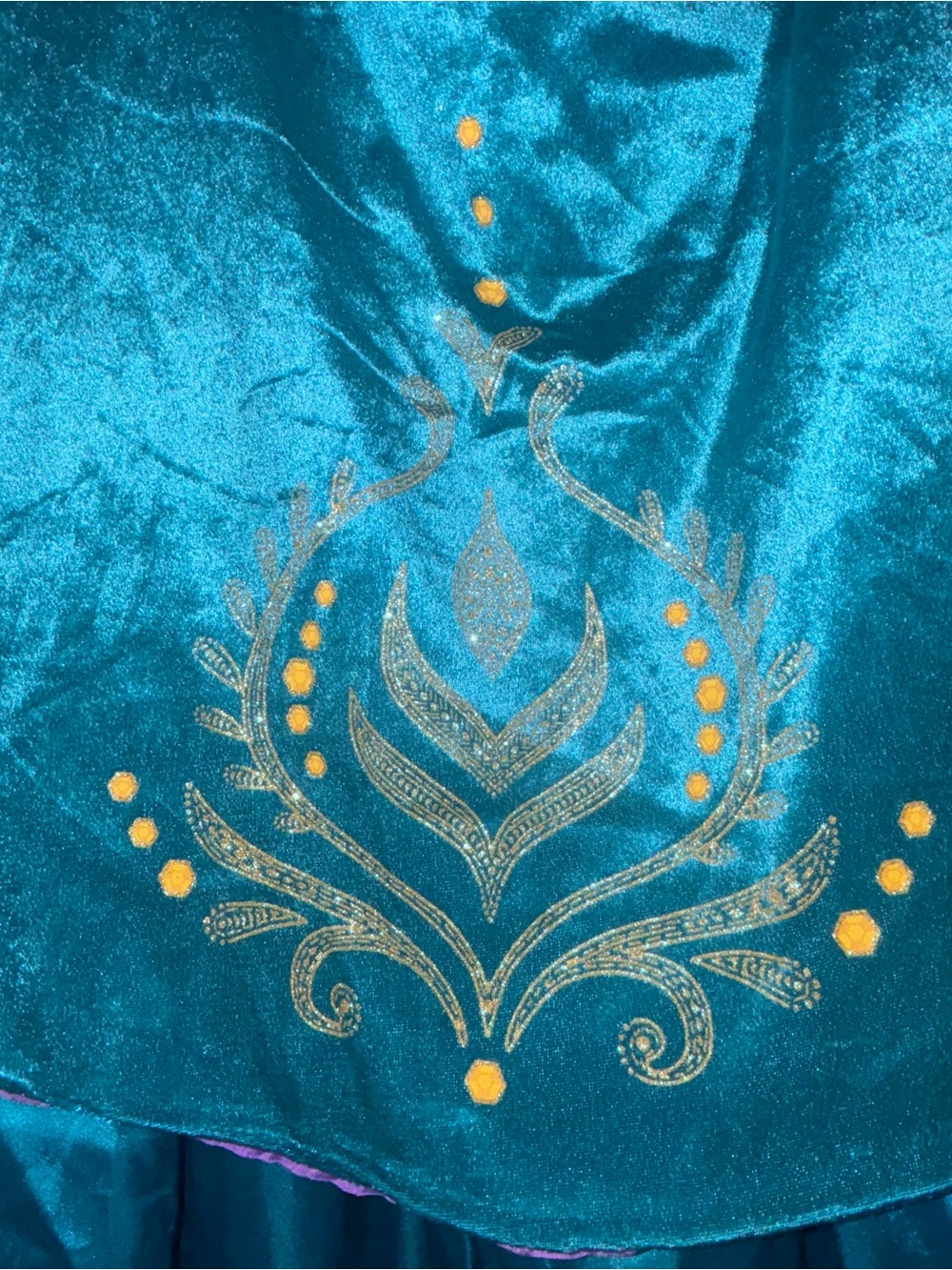 Disney's Queen Anna Frozen in Teal, Black & Purple Princess Dress Up Girls S - Picture 13 of 14
